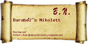 Barabás Nikolett névjegykártya